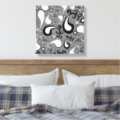 Toile Abstrait gris et blanc Tulip Paisley motif (Insitu(Chambre))
