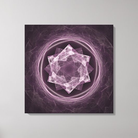 Toile Abstrait gris foncé violet fractal (Recto)