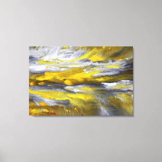 Toile Abstrait gris jaune (Recto)