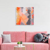 Toile Abstrait gris orange (Insitu(Salon))