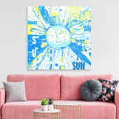 Toile Abstrait Happy Whimsical Sun Word Art (Insitu(Salon))