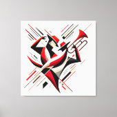 Toile Abstrait Jazz Trombone Couple (Recto)