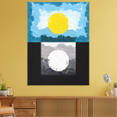 Toile Abstrait Jour et Nuit Modernes (Insitu(Salon))