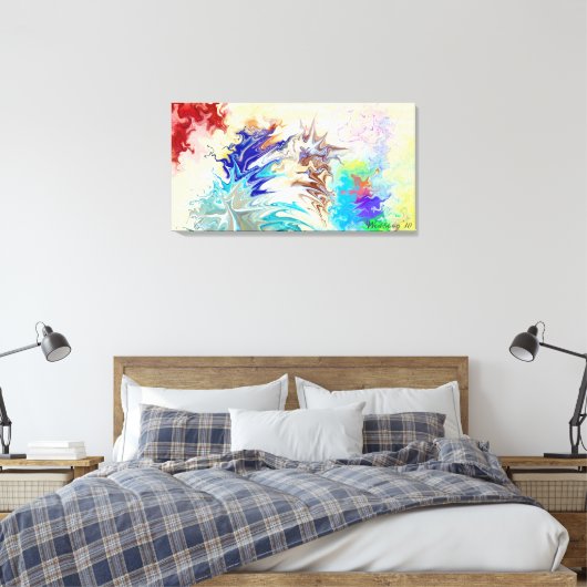 Toile Abstrait moderne coloré "NEXUS" (Insitu(Chambre))