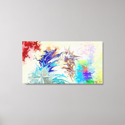 Toile Abstrait moderne coloré "NEXUS" (Recto)