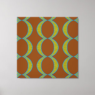 Toile Abstrait moderne Cuivre Brown Cercles verts Diaman