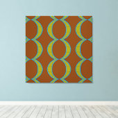 Toile Abstrait moderne Cuivre Brown Cercles verts Diaman (Insitu (Plancher de Bois))