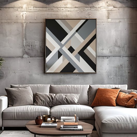 Toile Abstrait Moderne Neutre en 3D Couches