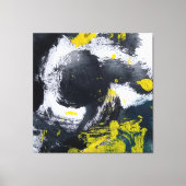 Toile Abstrait moderne noir et jaune (Recto)