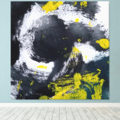 Toile Abstrait moderne noir et jaune (Insitu (Plancher de Bois))