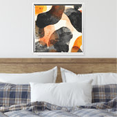 Toile Abstrait moderne noir et orange (Insitu(Chambre))