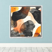 Toile Abstrait moderne noir et orange (Insitu (Plancher de Bois))