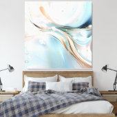 Toile Abstrait moderne pastel bleu clair et rose vif (Insitu(Chambre))