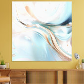 Toile Abstrait moderne pastel bleu clair et rose vif (Insitu(Salon))