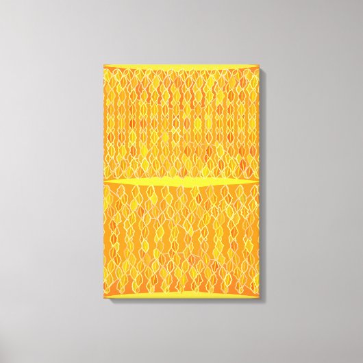 Toile Abstrait moderne "Pluie d'or" - Jaune d'or (Recto)