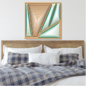 Toile Abstrait moderne - Pyramides de 3 jours, Taupe et (Insitu(Chambre))