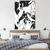 Toile Abstrait noir blanc gris (Insitu(Chambre))