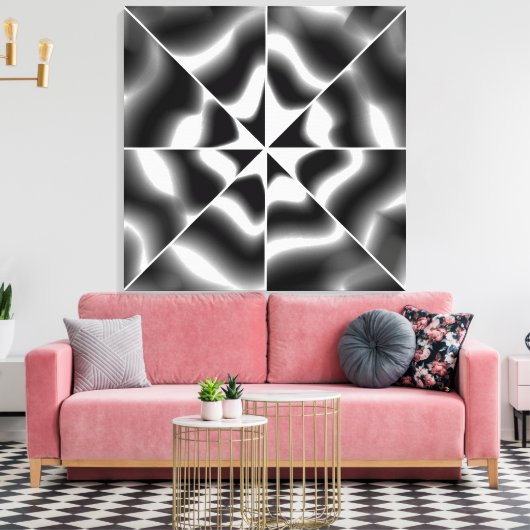 Toile Abstrait noir et blanc (Insitu(Salon))