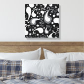 Toile Abstrait noir et blanc Tulip Paisley Floral (Insitu(Chambre))