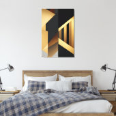 Toile Abstrait noir or luxueux (Insitu(Chambre))