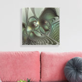 Toile Abstrait Olive Sage Green Grey Fractal Art Imagina (Insitu(Salon))