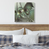 Toile Abstrait Olive Sage Green Grey Fractal Art Imagina (Insitu(Chambre))