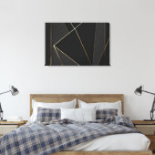 Toile Abstrait Or Noir Luxueux (Insitu(Chambre))