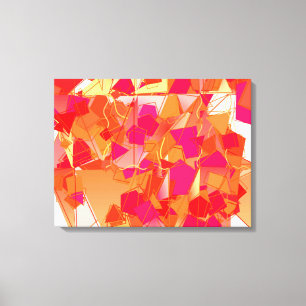 Toile Abstrait orange et rose chaud