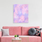 Toile Abstrait Pastel Blush Rose et Bleu (Insitu(Salon))