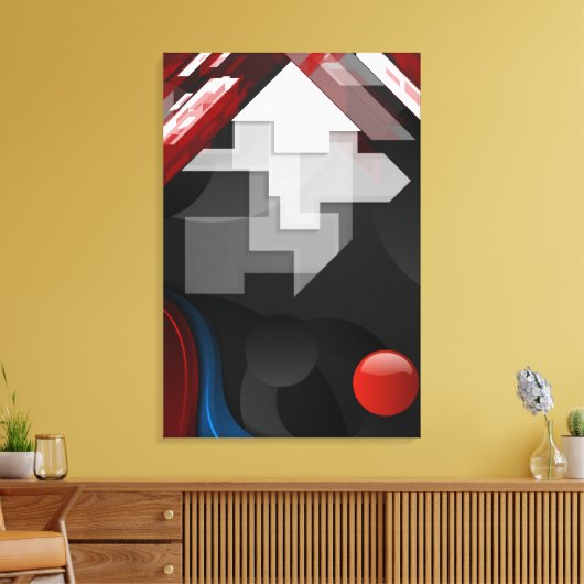 TOILE ABSTRAIT ROUGE & BLANC (Insitu(Salon))