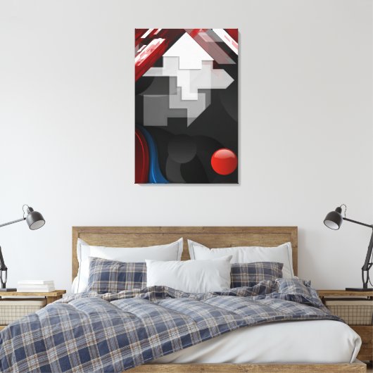 TOILE ABSTRAIT ROUGE & BLANC (Insitu(Chambre))