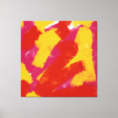 Toile Abstrait rouge, jaune et rose (Recto)