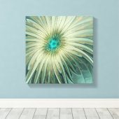 Toile Abstrait Sage Green Imaginaire Fleur Fractal Art (Insitu (Plancher de Bois))