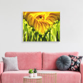 Toile Abstrait tournesol rétro funky, géométrie effrayée (Insitu(Salon))