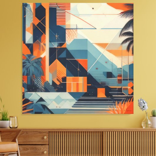 Toile abstrait tropical 001 (Insitu(Salon))