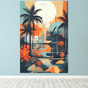 Toile abstrait tropical 002