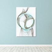 Toile Abstrait Turquoise Brown Gold Elegance (Insitu (Plancher de Bois))