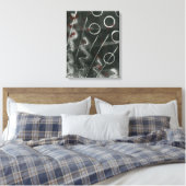 Toile Abstraite d'empreinte noire et blanche (Insitu(Chambre))
