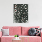 Toile Abstraite d'empreinte noire et blanche (Insitu(Salon))