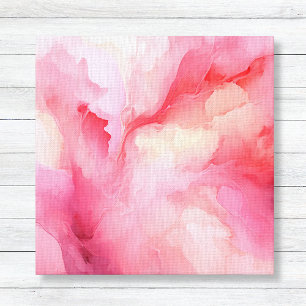 Toile Abstraite en aquarelle rose