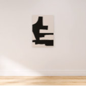 Toile Abstraite en noir et beige Gras