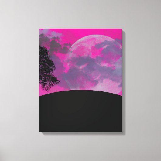Toile Abstraite Enveloppée Lune Crimson Impression (Recto)