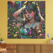 Toile *~ Abstraite Fleur sauvage Fille Fleur Field AP56 (Insitu(Salon))