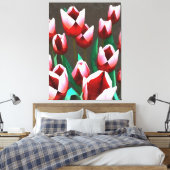 Toile Abstraite florale des tulipes rouges (Insitu(Chambre))