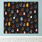 Toile Abstraite goutte de pluie boho, doodle tribal. (Insitu (Plancher de Bois))