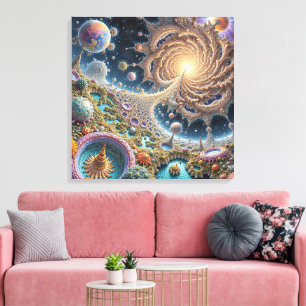 Toile Abstraite harmonie cosmique avec énergie mandala