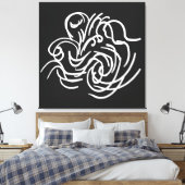 Toile Abstraite ligne géométrique blanche moderne (Insitu(Chambre))