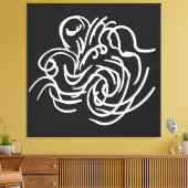 Toile Abstraite ligne géométrique blanche moderne (Insitu(Salon))