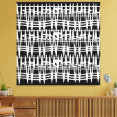 Toile Abstraite ligne géométrique blanche moderne (Insitu(Salon))