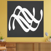 Toile Abstraite ligne géométrique blanche moderne (Insitu(Salon))